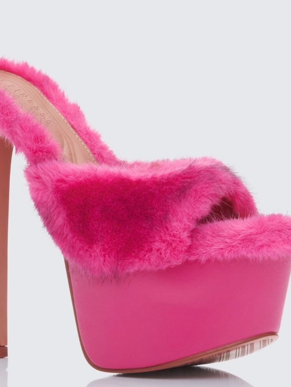 Finesse Reya Pink Fur Platform Mules/Sizes 6&7/NWB/MSRP $79
